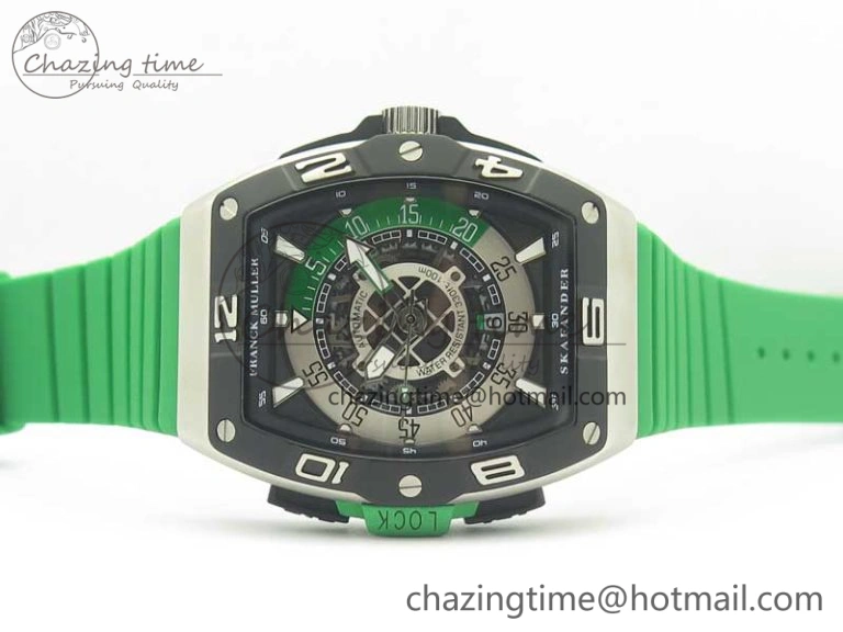 Skafander SS Green On Green Rubber Strap MIYOTA TopPick 6582