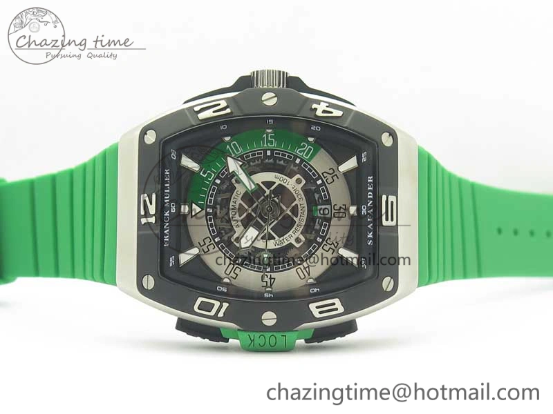 Skafander SS Green On Green Rubber Strap MIYOTA TopPick 6582