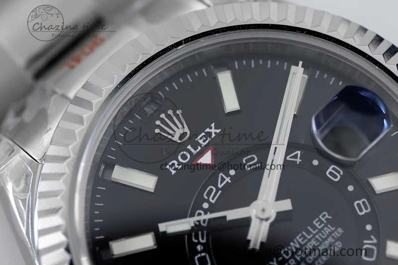 Sky-Dweller 326934 904L SS Noob 1:1 Best Edition Black Dial on SS Bracelet Asian 23J to GoAnywhere 2405
