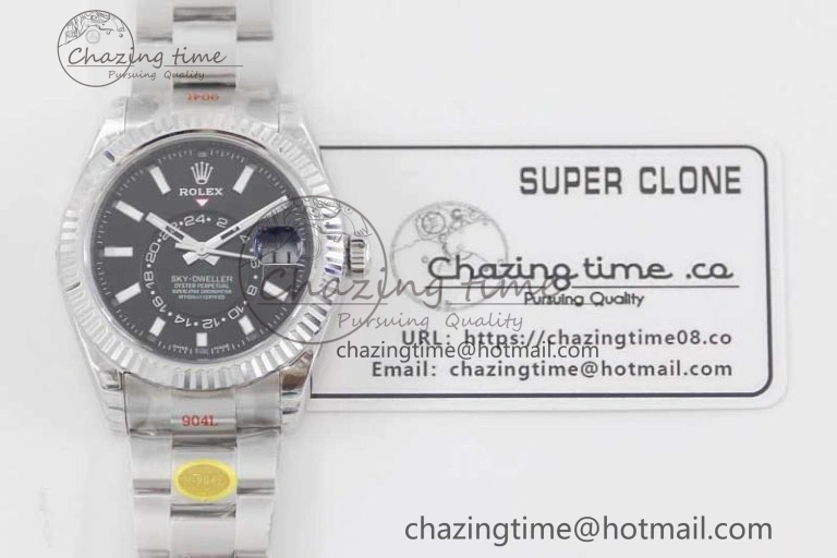 Sky-Dweller 326934 904L SS Noob 1:1 Best Edition Black Dial on SS Bracelet Asian 23J to GoAnywhere 2405