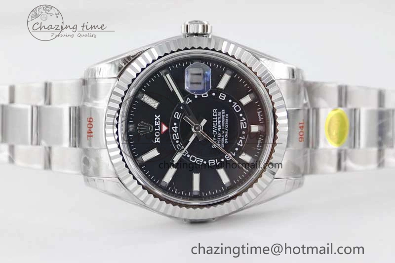 Sky-Dweller 326934 904L SS Noob 1:1 Best Edition Black Dial on SS Bracelet Asian 23J to GoAnywhere 2405