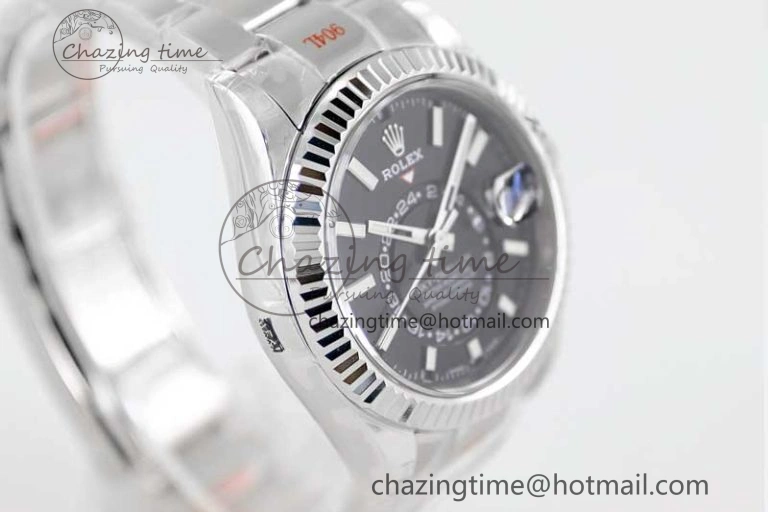 Sky-Dweller 326934 904L SS Noob 1:1 Best Edition Black Dial on SS Bracelet Asian 23J to GoAnywhere 2405