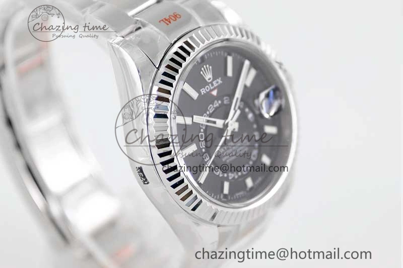 Sky-Dweller 326934 904L SS Noob 1:1 Best Edition Black Dial on SS Bracelet Asian 23J to GoAnywhere 2405