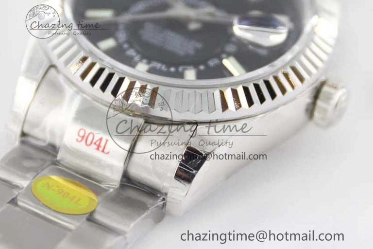 Sky-Dweller 326934 904L SS Noob 1:1 Best Edition Black Dial on SS Bracelet Asian 23J to GoAnywhere 2405