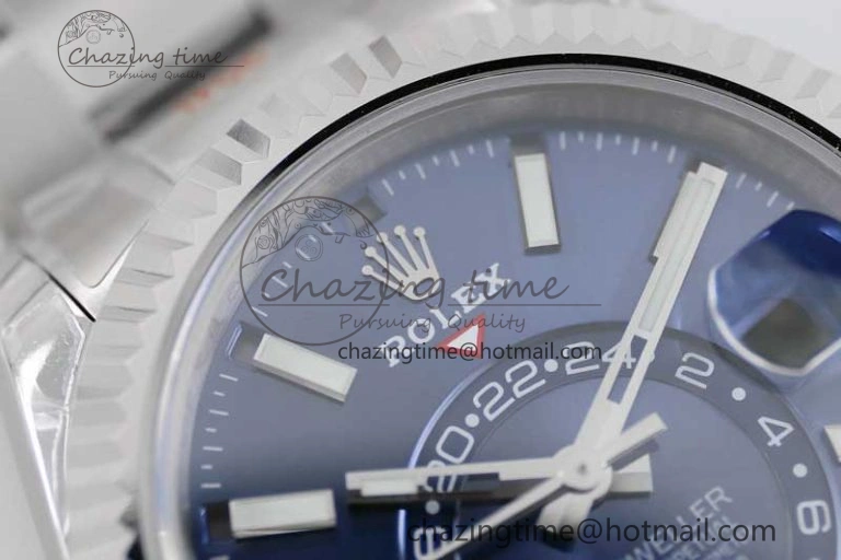 EasyCare Sky-Dweller 326934 904L SS Noob 1:1 Best Edition Blue Dial on SS Bracelet Asian 23J to 2402