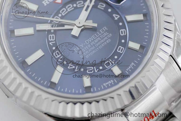EasyCare Sky-Dweller 326934 904L SS Noob 1:1 Best Edition Blue Dial on SS Bracelet Asian 23J to 2402