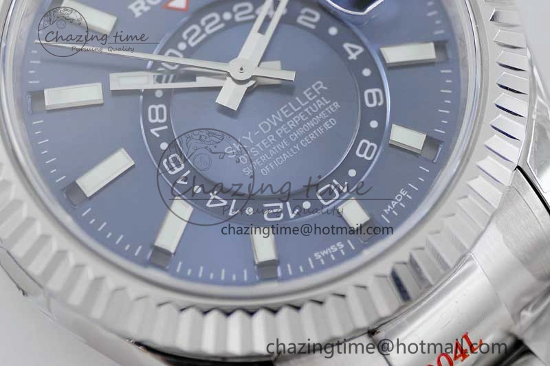 EasyCare Sky-Dweller 326934 904L SS Noob 1:1 Best Edition Blue Dial on SS Bracelet Asian 23J to 2402