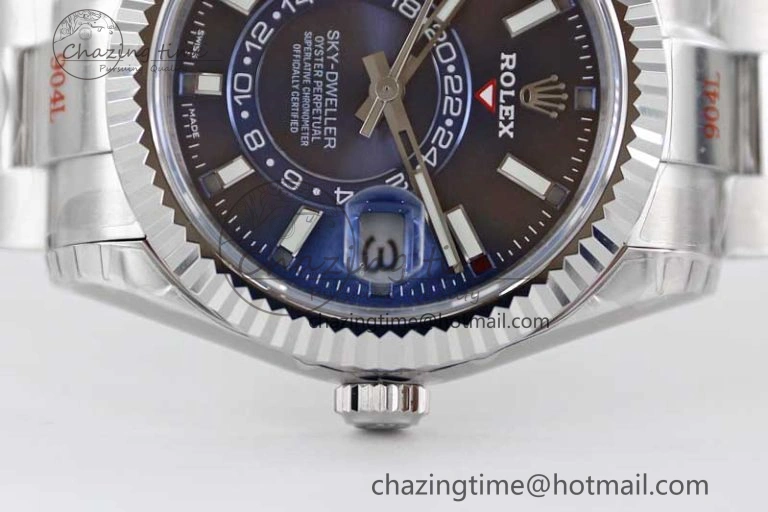 EasyCare Sky-Dweller 326934 904L SS Noob 1:1 Best Edition Blue Dial on SS Bracelet Asian 23J to 2402