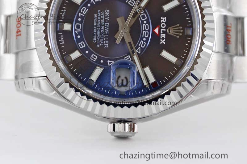 EasyCare Sky-Dweller 326934 904L SS Noob 1:1 Best Edition Blue Dial on SS Bracelet Asian 23J to 2402
