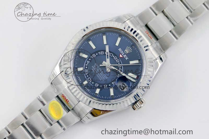 EasyCare Sky-Dweller 326934 904L SS Noob 1:1 Best Edition Blue Dial on SS Bracelet Asian 23J to 2402