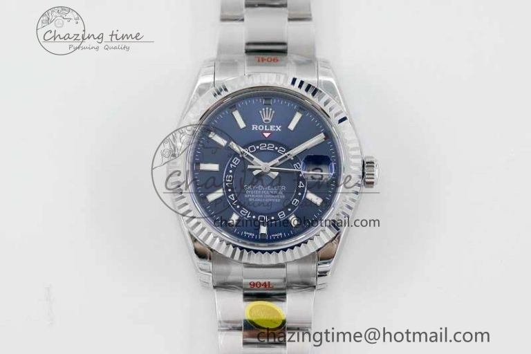 EasyCare Sky-Dweller 326934 904L SS Noob 1:1 Best Edition Blue Dial on SS Bracelet Asian 23J to 2402