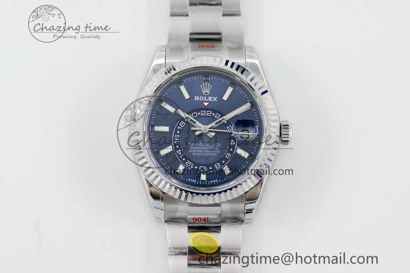 EasyCare Sky-Dweller 326934 904L SS Noob 1:1 Best Edition Blue Dial on SS Bracelet Asian 23J to 2402