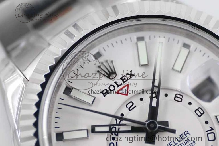 Sky-Dweller 326934 904L SS Noob 1:1 Best Edition White Dial on SS Bracelet Asian 23J to Minimalist 2404