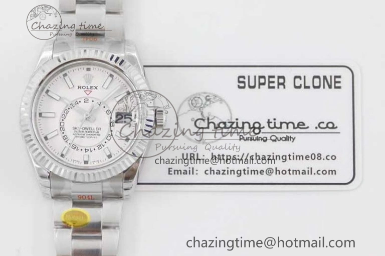 Sky-Dweller 326934 904L SS Noob 1:1 Best Edition White Dial on SS Bracelet Asian 23J to Minimalist 2404