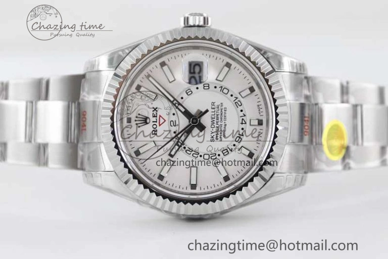 Sky-Dweller 326934 904L SS Noob 1:1 Best Edition White Dial on SS Bracelet Asian 23J to Minimalist 2404