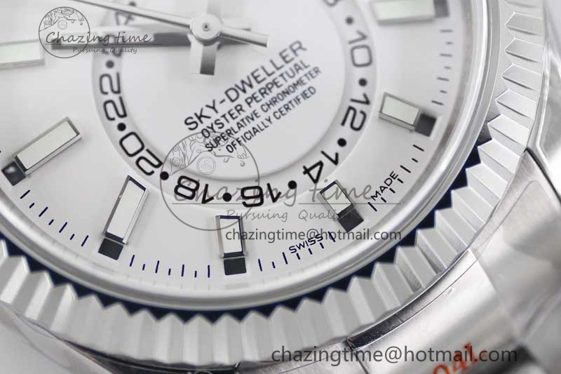 Sky-Dweller 326934 904L SS Noob 1:1 Best Edition White Dial on SS Bracelet Asian 23J to Minimalist 2404