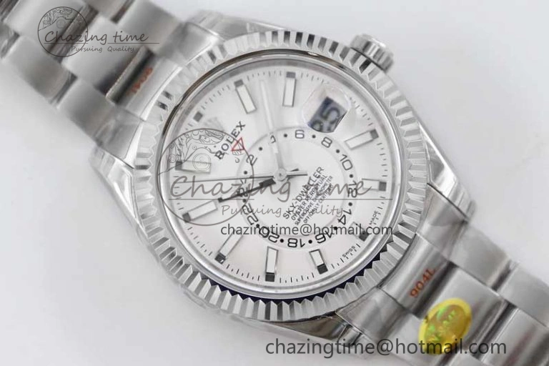 Sky-Dweller 326934 904L SS Noob 1:1 Best Edition White Dial on SS Bracelet Asian 23J to Minimalist 2404