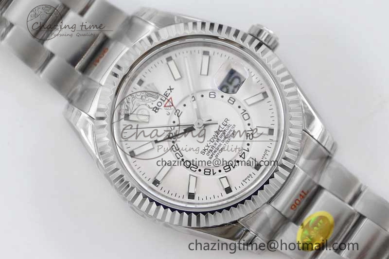 Sky-Dweller 326934 904L SS Noob 1:1 Best Edition White Dial on SS Bracelet Asian 23J to Minimalist 2404