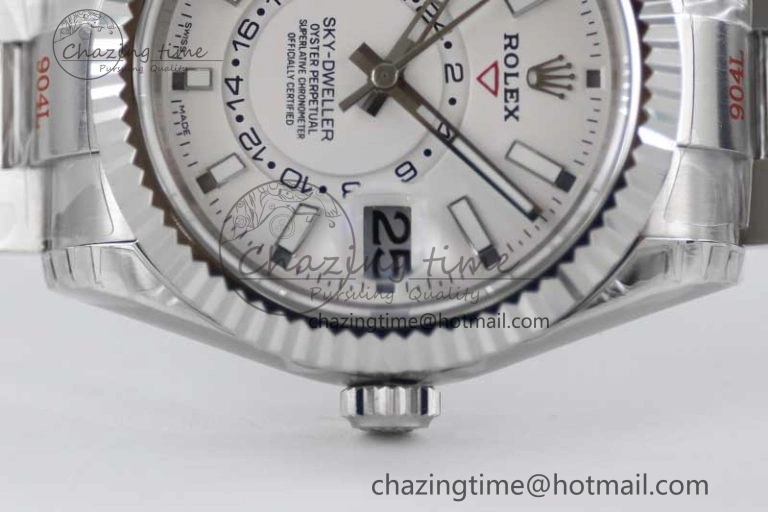 Sky-Dweller 326934 904L SS Noob 1:1 Best Edition White Dial on SS Bracelet Asian 23J to Minimalist 2404
