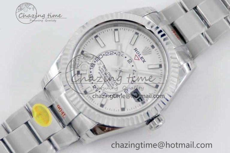 Sky-Dweller 326934 904L SS Noob 1:1 Best Edition White Dial on SS Bracelet Asian 23J to Minimalist 2404