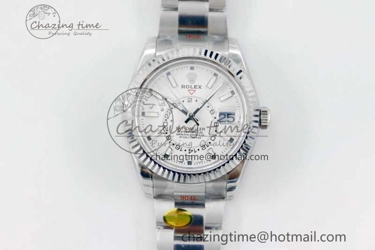 Sky-Dweller 326934 904L SS Noob 1:1 Best Edition White Dial on SS Bracelet Asian 23J to Minimalist 2404