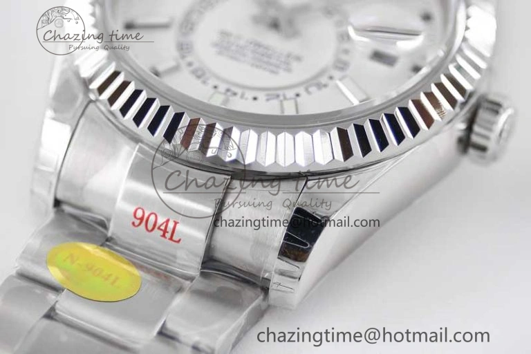 Sky-Dweller 326934 904L SS Noob 1:1 Best Edition White Dial on SS Bracelet Asian 23J to Minimalist 2404