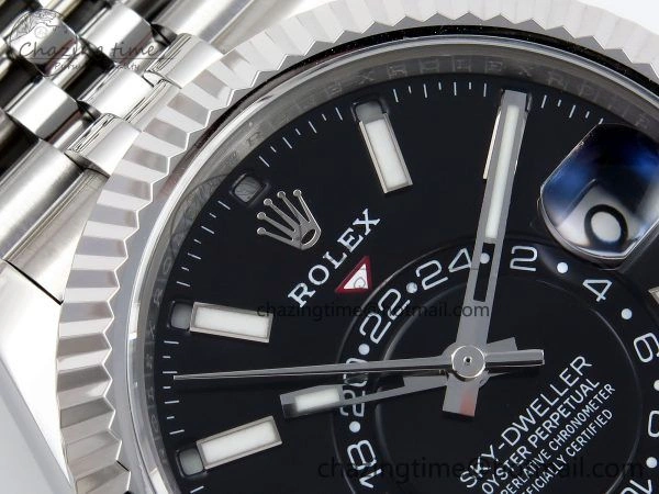 WrinkleFree Sky-Dweller 326934 904L SS ZF 1:1 Best Edition Black Dial on SS Jubilee Bracelet A 1482