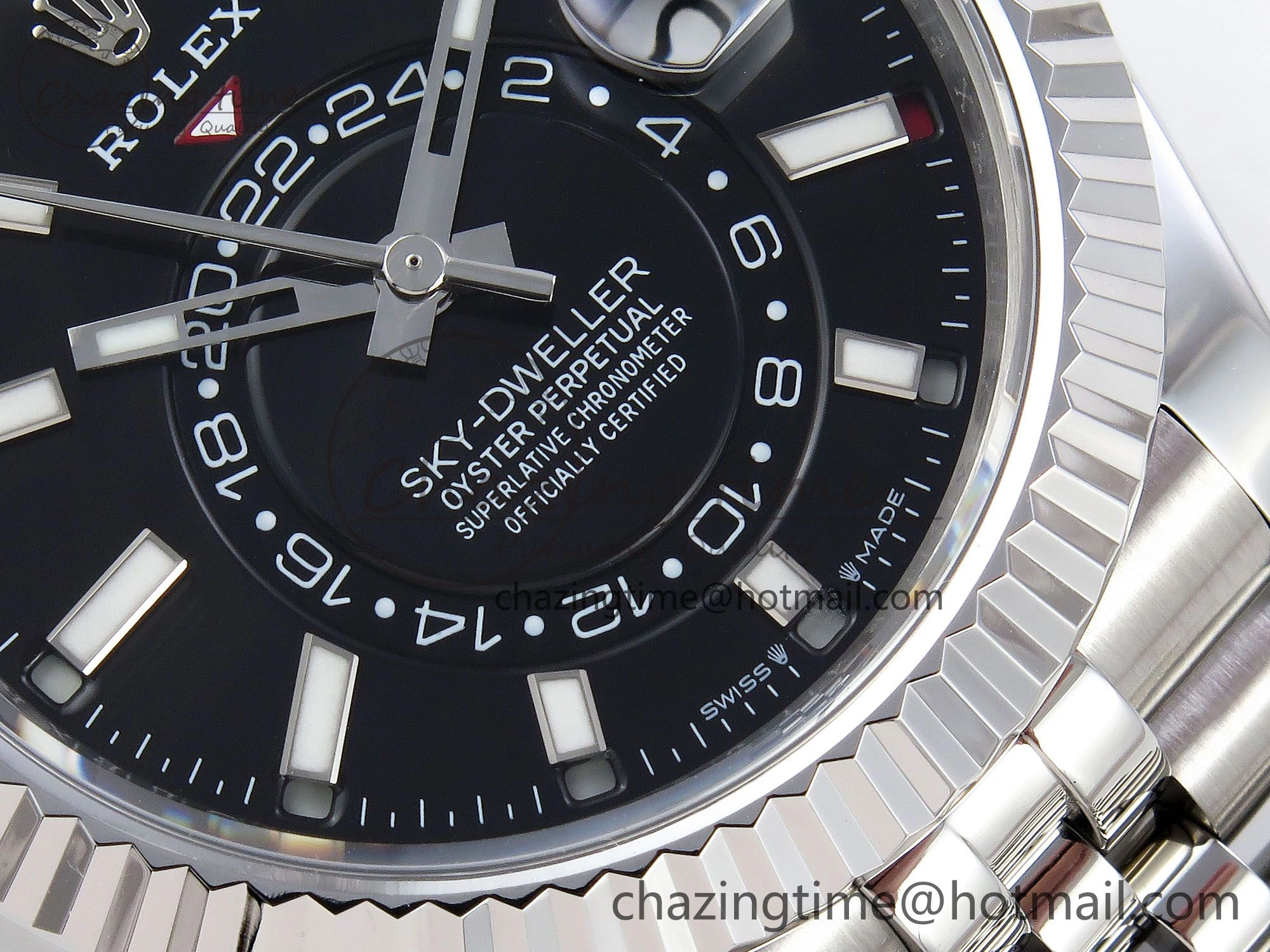 WrinkleFree Sky-Dweller 326934 904L SS ZF 1:1 Best Edition Black Dial on SS Jubilee Bracelet A 1482