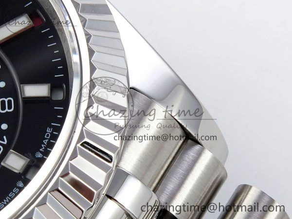 WrinkleFree Sky-Dweller 326934 904L SS ZF 1:1 Best Edition Black Dial on SS Jubilee Bracelet A 1482