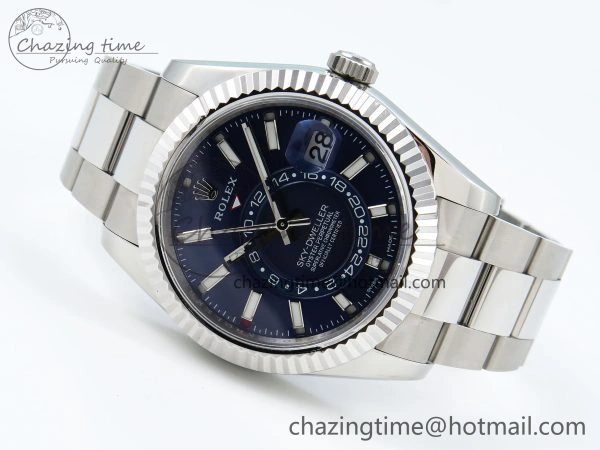 Stylish Sky-Dweller 326934 904L SS ZF 1:1 Best Edition Blue Dial on SS Bracelet A 1699