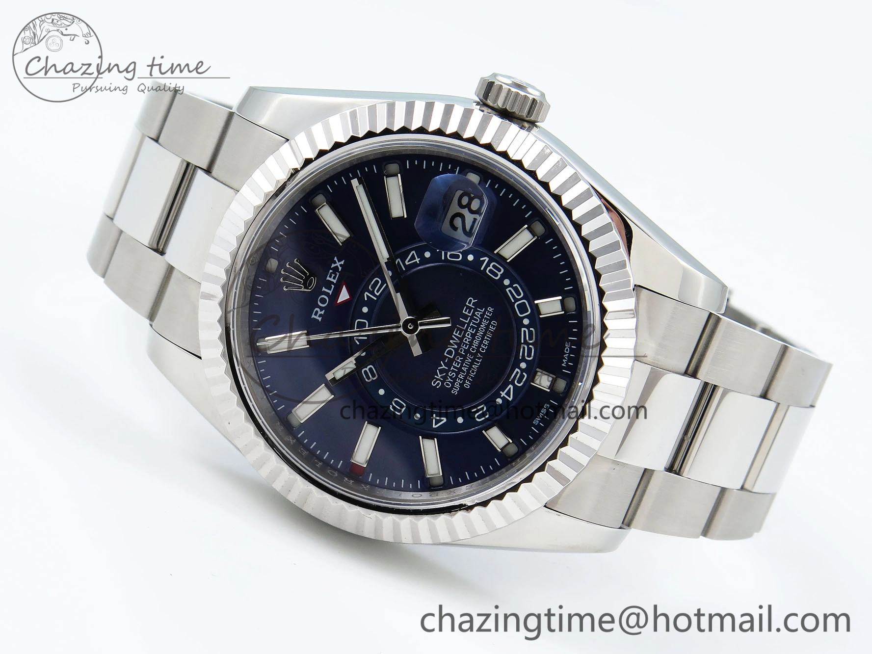 Stylish Sky-Dweller 326934 904L SS ZF 1:1 Best Edition Blue Dial on SS Bracelet A 1699