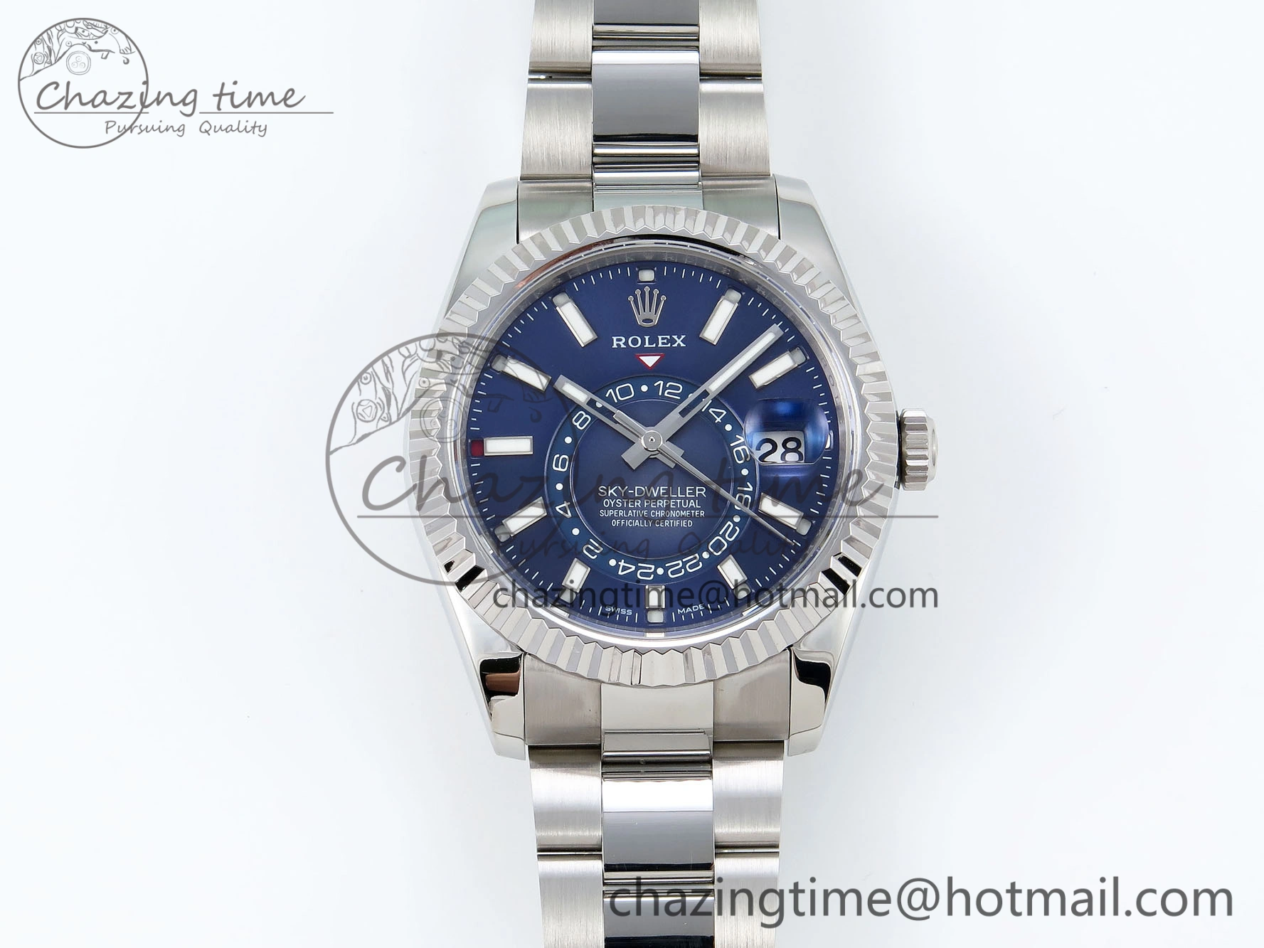 Stylish Sky-Dweller 326934 904L SS ZF 1:1 Best Edition Blue Dial on SS Bracelet A 1699