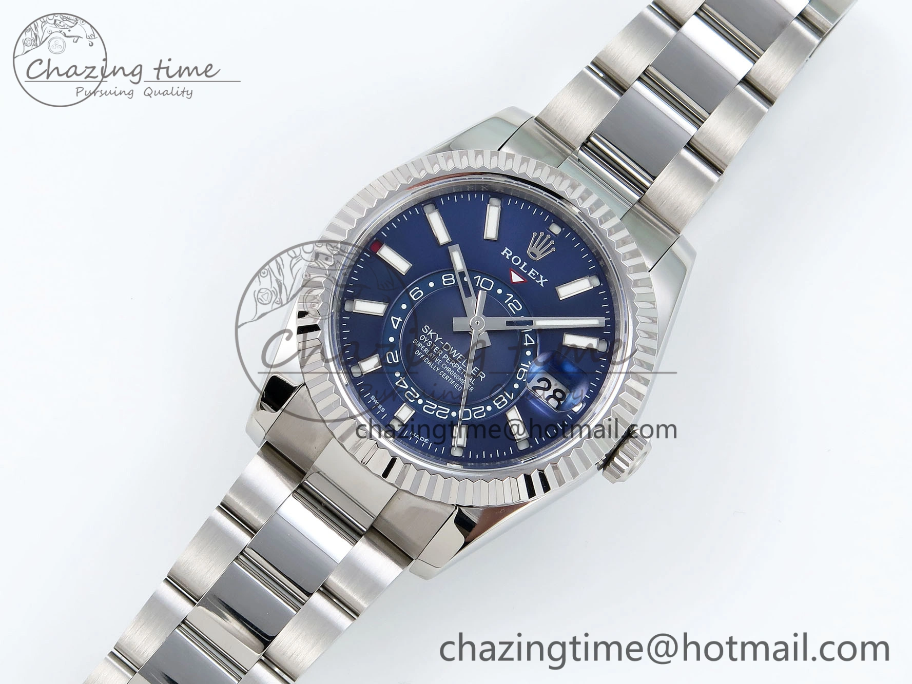 Stylish Sky-Dweller 326934 904L SS ZF 1:1 Best Edition Blue Dial on SS Bracelet A 1699