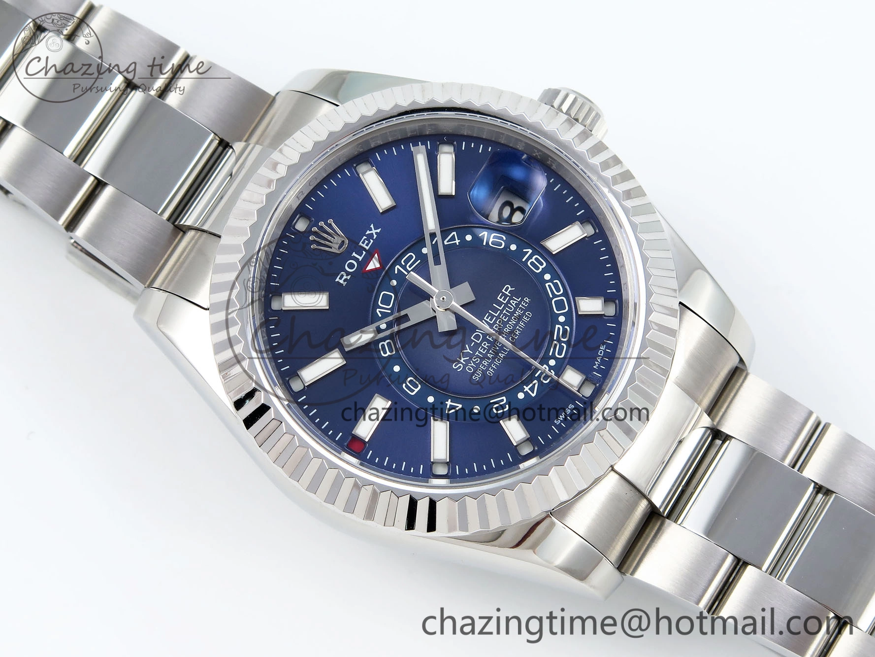 Stylish Sky-Dweller 326934 904L SS ZF 1:1 Best Edition Blue Dial on SS Bracelet A 1699