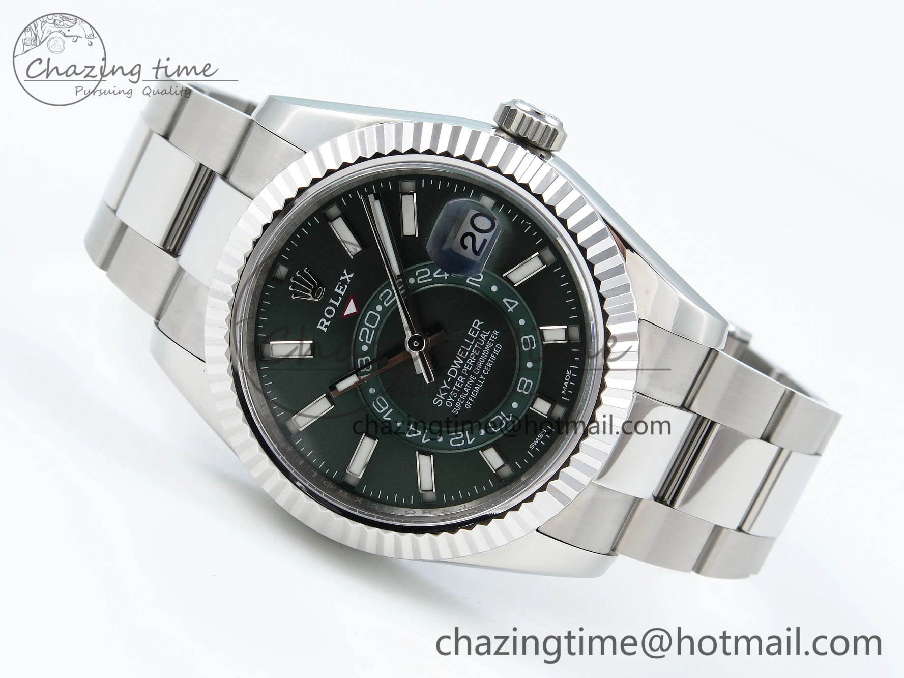 Compact Sky-Dweller 326934 904L SS ZF 1:1 Best Edition Green Dial on SS Bracelet A 1700