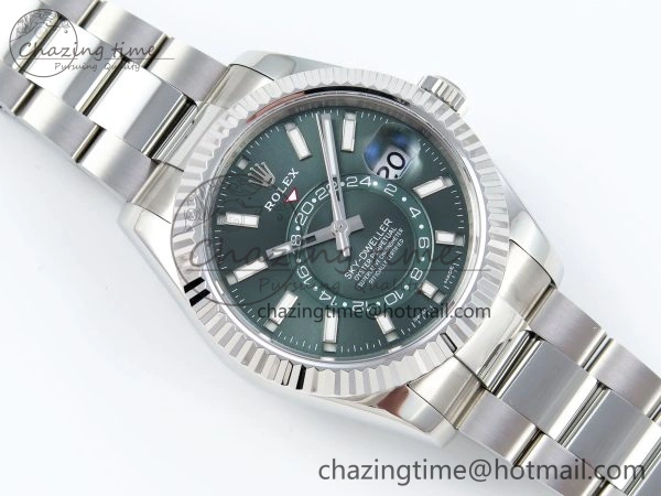 Compact Sky-Dweller 326934 904L SS ZF 1:1 Best Edition Green Dial on SS Bracelet A 1700