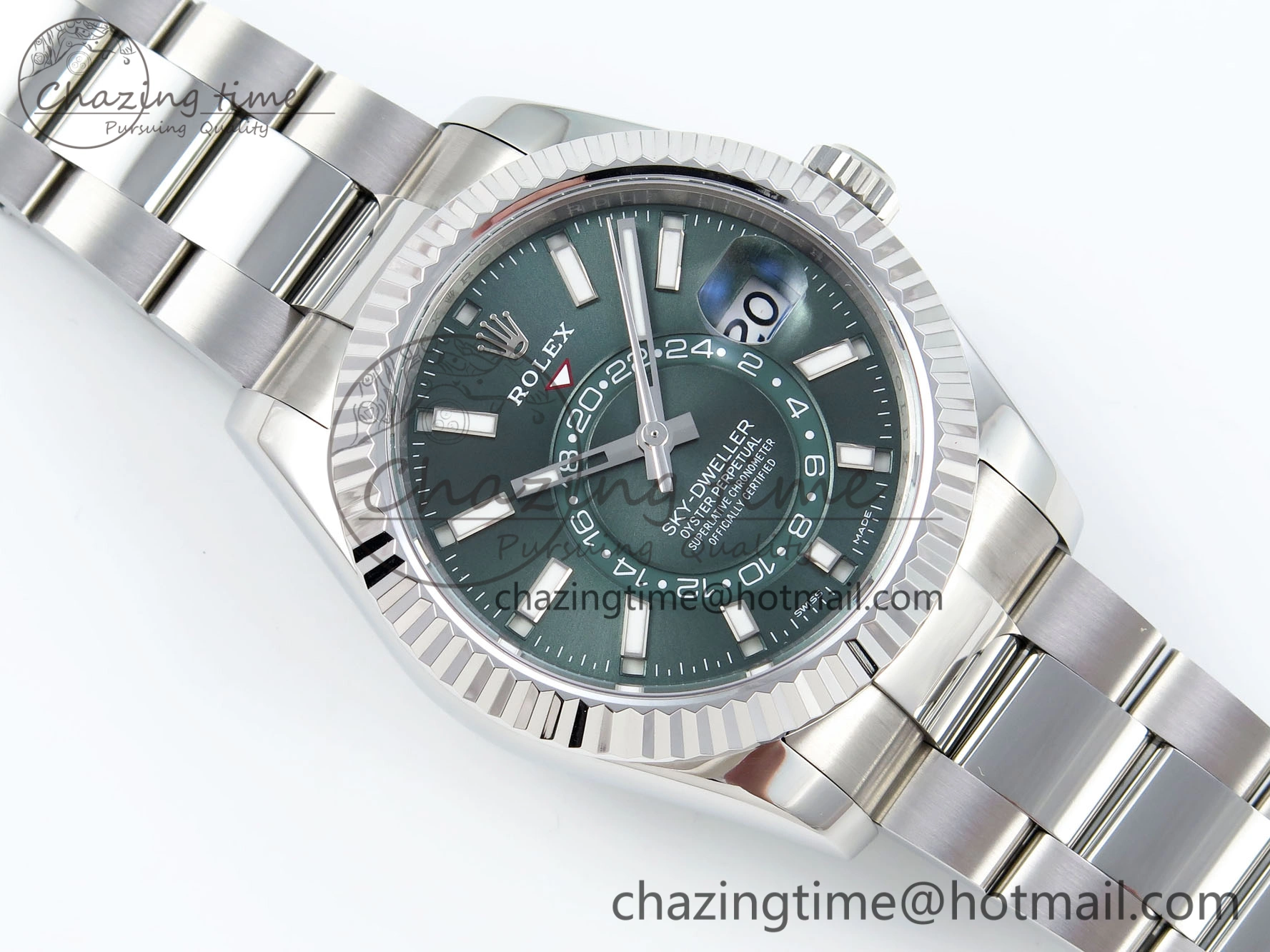Compact Sky-Dweller 326934 904L SS ZF 1:1 Best Edition Green Dial on SS Bracelet A 1700