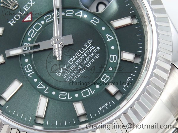 Compact Sky-Dweller 326934 904L SS ZF 1:1 Best Edition Green Dial on SS Bracelet A 1700