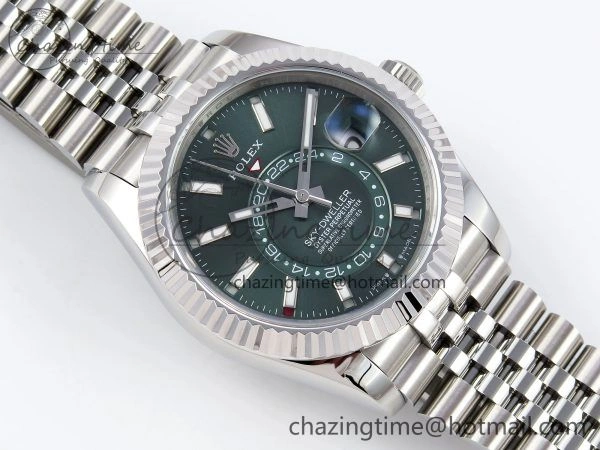 Unisex Sky-Dweller 326934 904L SS ZF 1:1 Best Edition Green Dial on SS Jubilee Bracelet A 1486