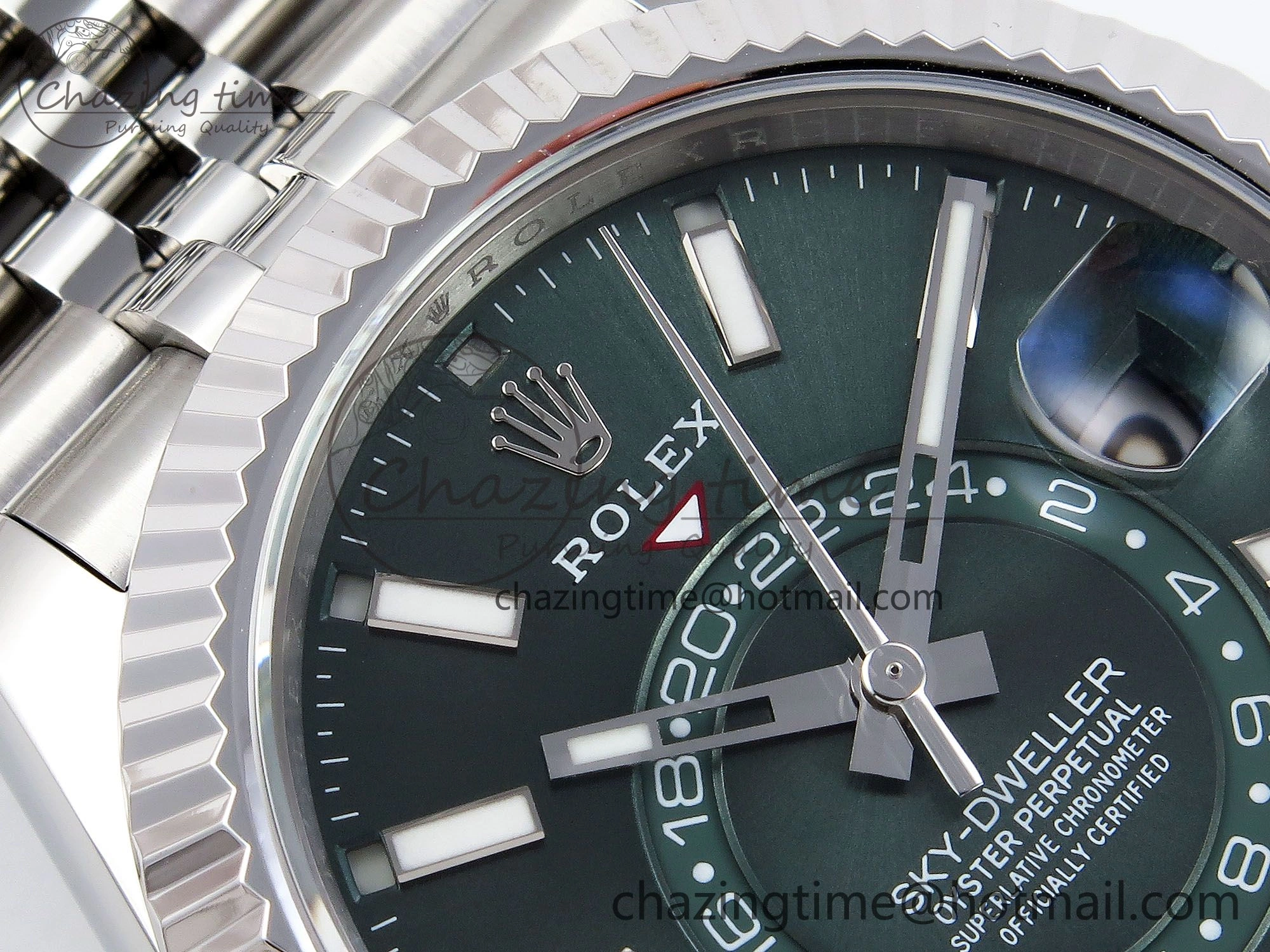 Unisex Sky-Dweller 326934 904L SS ZF 1:1 Best Edition Green Dial on SS Jubilee Bracelet A 1486