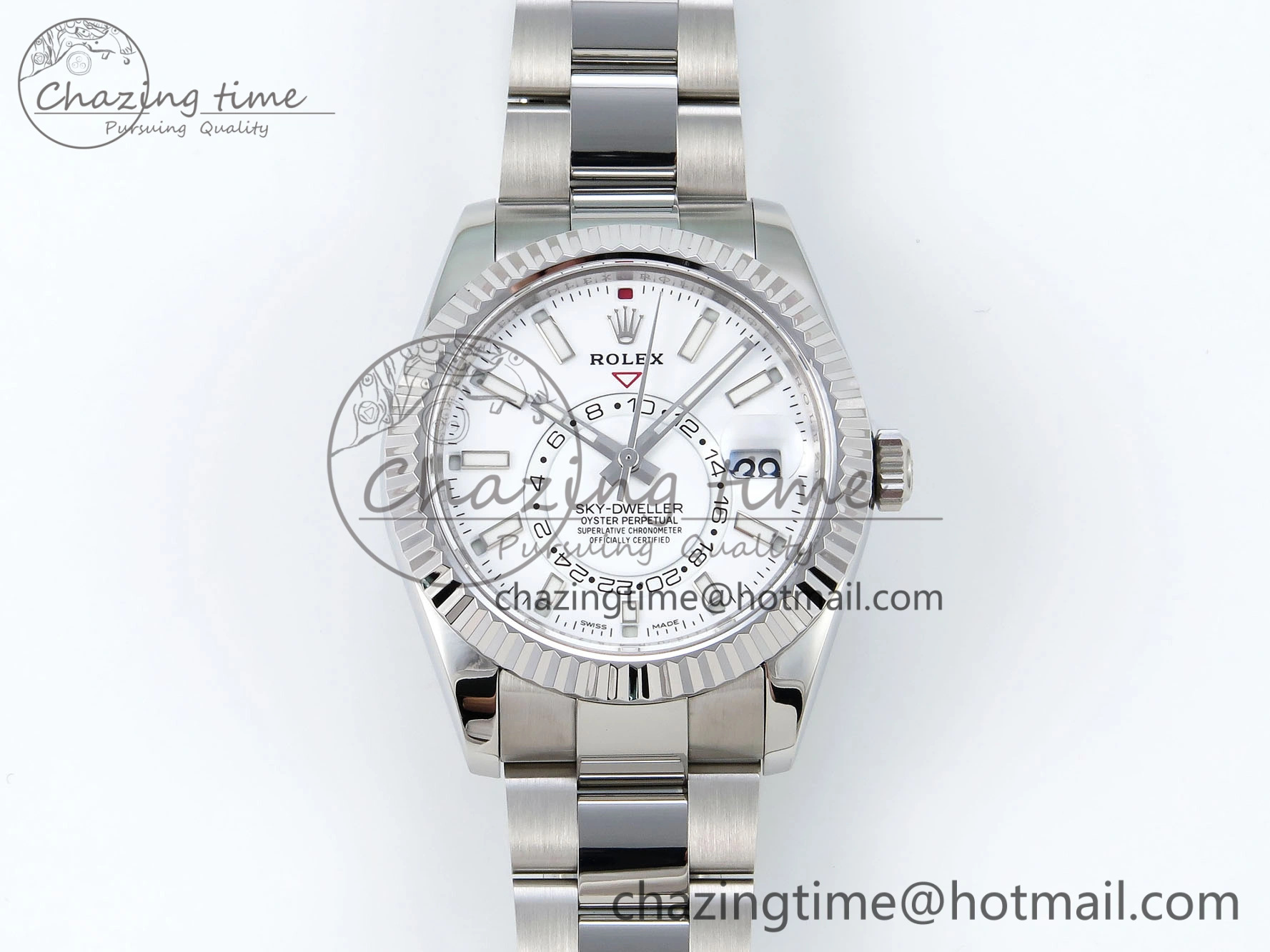 WrinkleFree Sky-Dweller 326934 904L SS ZF 1:1 Best Edition White Dial on SS Bracelet A 1697