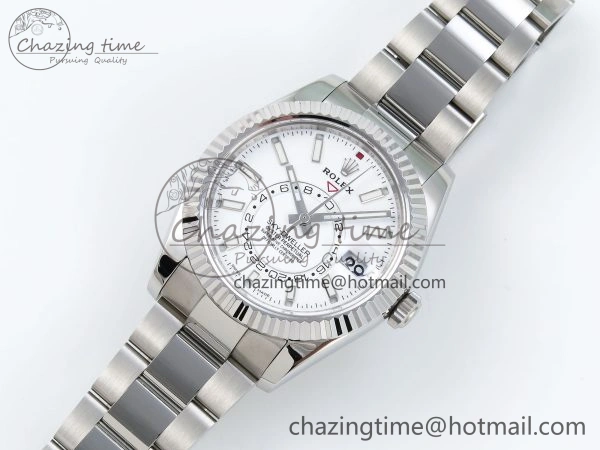 WrinkleFree Sky-Dweller 326934 904L SS ZF 1:1 Best Edition White Dial on SS Bracelet A 1697