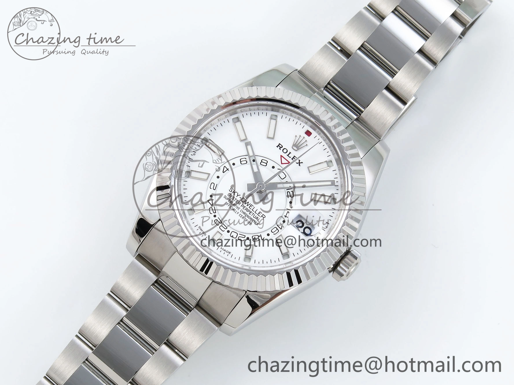 WrinkleFree Sky-Dweller 326934 904L SS ZF 1:1 Best Edition White Dial on SS Bracelet A 1697