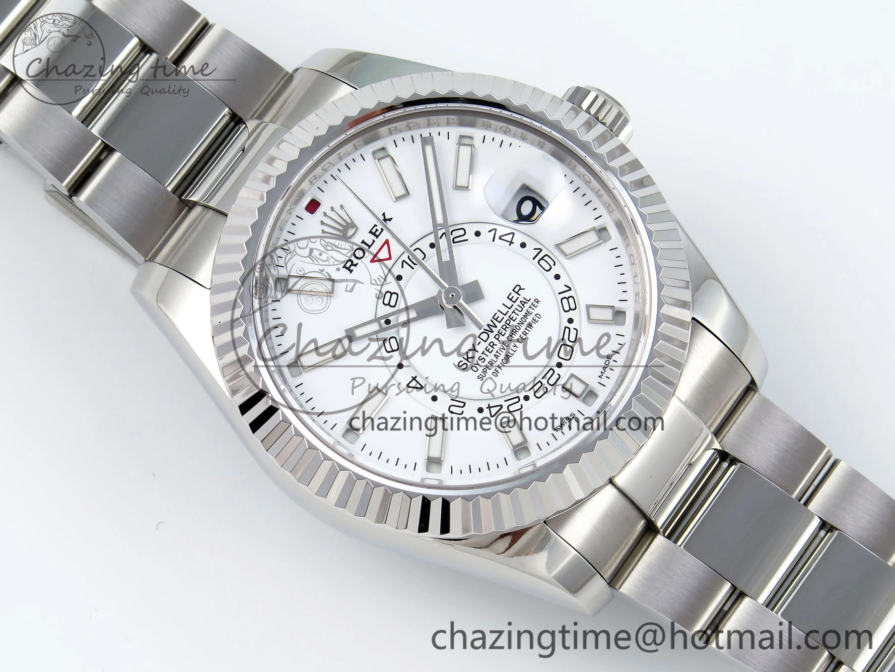 WrinkleFree Sky-Dweller 326934 904L SS ZF 1:1 Best Edition White Dial on SS Bracelet A 1697