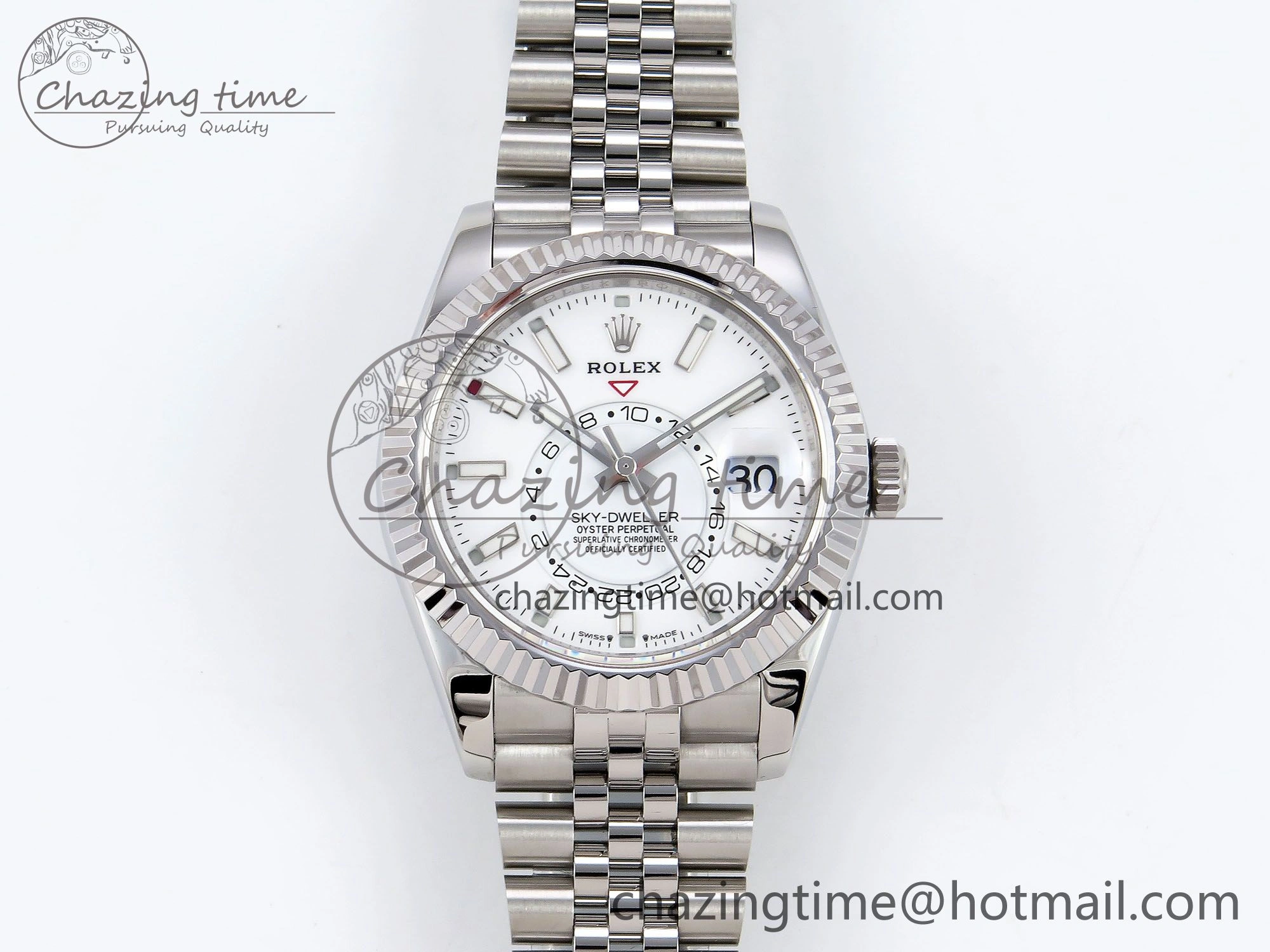 Trendy Sky-Dweller 326934 904L SS ZF 1:1 Best Edition White Dial on SS Jubilee Bracelet A 1485