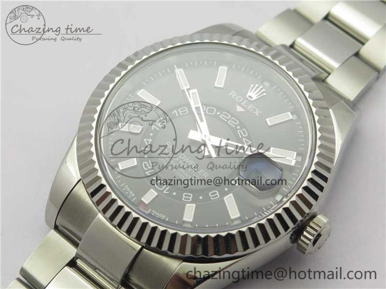 Sky-Dweller 326934 SS Noob 1:1 Best Edition Black Dial on SS Bracelet Asian 23J to TimelessDesign 3003