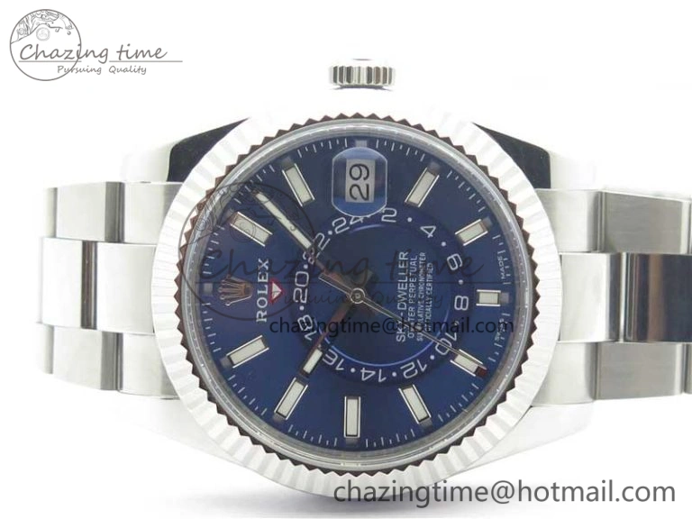 Sky-Dweller 326934 SS Noob 1:1 Best Edition Blue Dial on SS Bracelet Asian 23J to StreetReady 3004