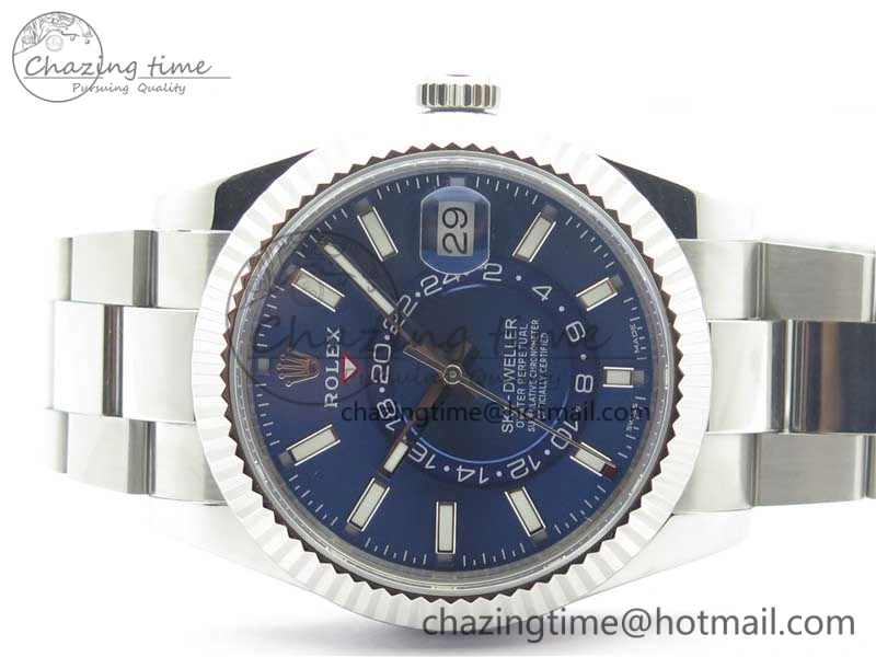 Sky-Dweller 326934 SS Noob 1:1 Best Edition Blue Dial on SS Bracelet Asian 23J to StreetReady 3004