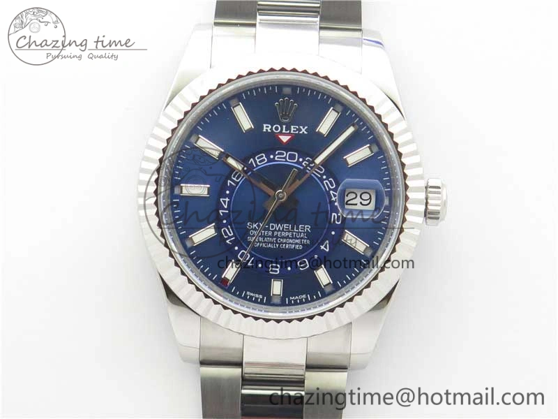 Sky-Dweller 326934 SS Noob 1:1 Best Edition Blue Dial on SS Bracelet Asian 23J to StreetReady 3004