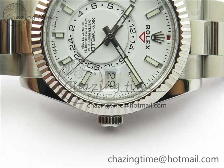 Sky-Dweller 326934 SS Noob 1:1 Best Edition White Dial on SS Bracelet Asian 23J to Sporty 2880